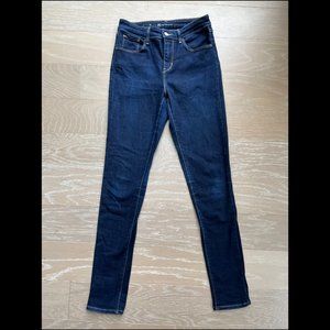 Levi Strauss High Rise Skinny Dark Wash Jeans (size 26)